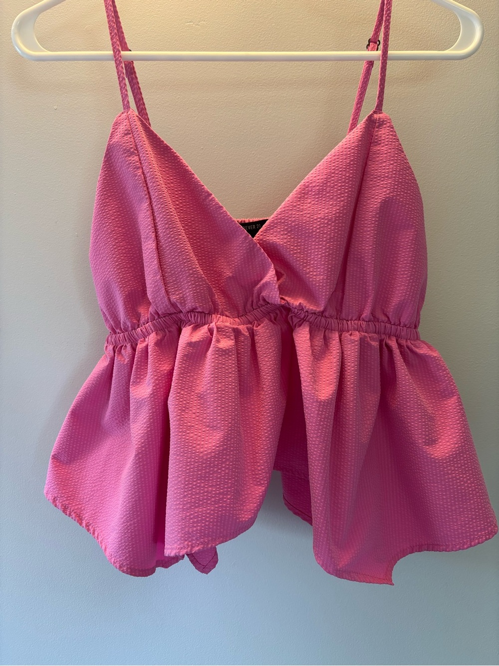 Forever 21 Pink Textured Peplum Cami